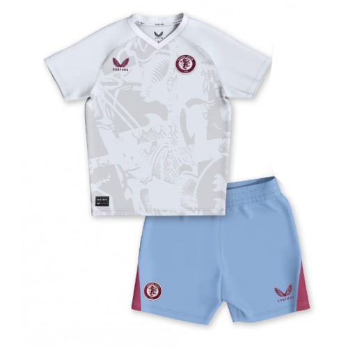 Echipament fotbal Aston Villa Tricou Deplasare 2023-24 pentru copii maneca scurta (+ Pantaloni scurti)